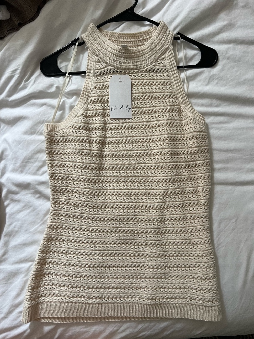 NWT Crochet-Style High-neck Top